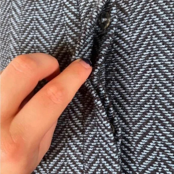 Blue Herringbone St. John Skirt Suit Size 8 Jacket and Skirt